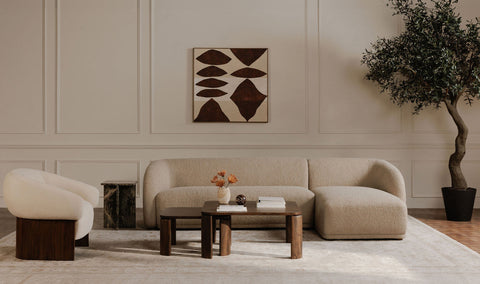 Faye Sectional Beige Boucle