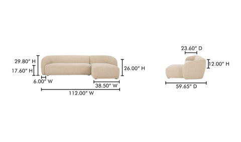 Faye Sectional Beige Boucle