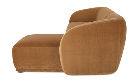 Faye Sectional Tan Faux Mohair