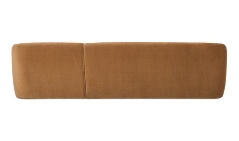 Faye Sectional Tan Faux Mohair
