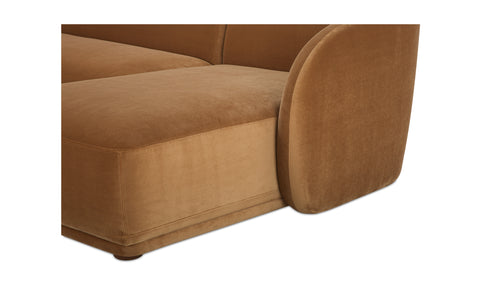 Faye Sectional Tan Faux Mohair