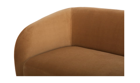 Faye Sectional Tan Faux Mohair