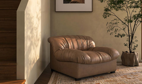 Halston Lounge Chair Tan Leather