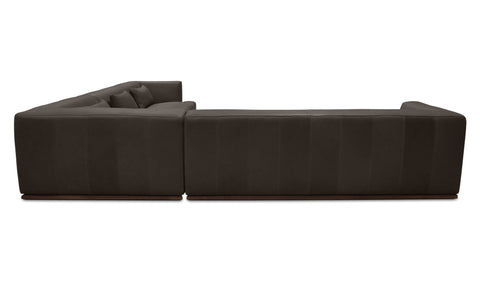 Clove L-Shaped Sectional Deep Brown