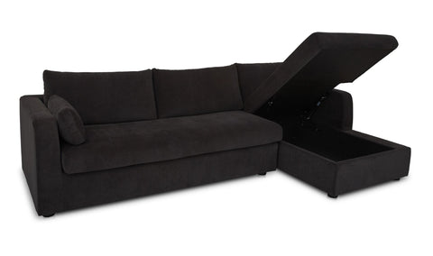Burrow Sleeper Sectional With Storage Chaise Black