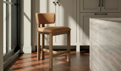 Morel Counter Stool Brown Leather