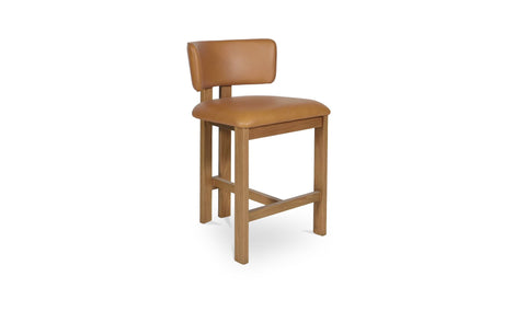 Morel Counter Stool Brown Leather