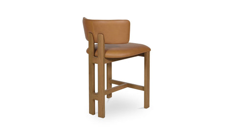 Morel Counter Stool Brown Leather