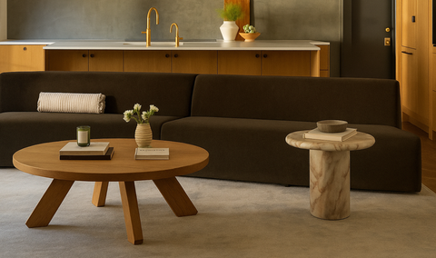 Naomi Convex Sofa Dark Brown