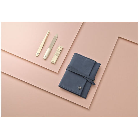 TWINOX - Blue Soft Leather Gold Edition Grooming Set