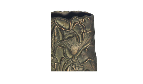 Sabine Cast Aluminum Vase Antique Brass