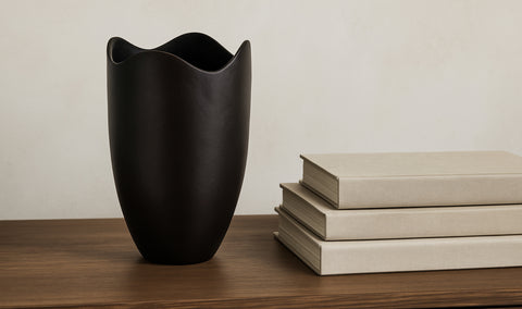 Athena Cast Aluminum Vase Blackened Bronze