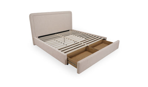 Simon King Storage Bed Flecked Beige