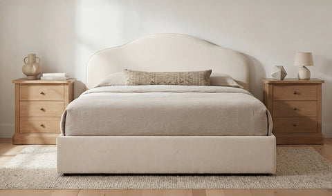 Maggie King Storage Bed Cream