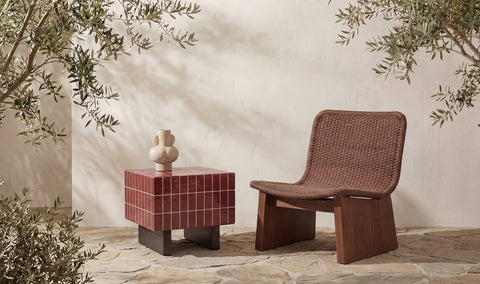 Farren Outdoor Side Table Brown