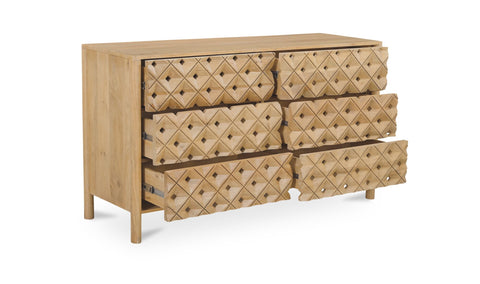 Fulton 6 Drawer Dresser Natural