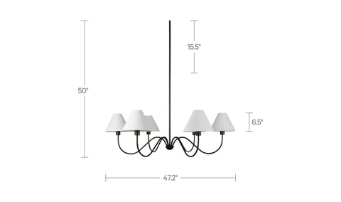 Whitney Chandelier Blackened Bronze