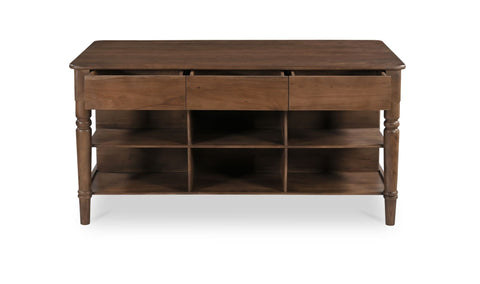 Russet Kitchen Island Brown