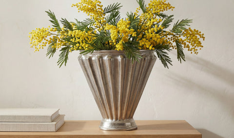 Jade Vase Aged Pewter Cast Aluminum