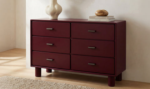 Jolene 6 Drawer Dresser Deep Red