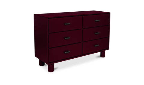 Jolene 6 Drawer Dresser Deep Red