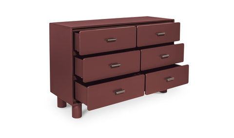 Jolene 6 Drawer Dresser Deep Red