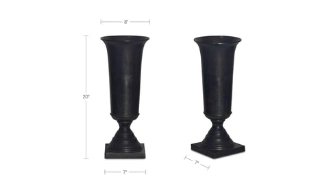 Cassia Cast Aluminum Vase Black