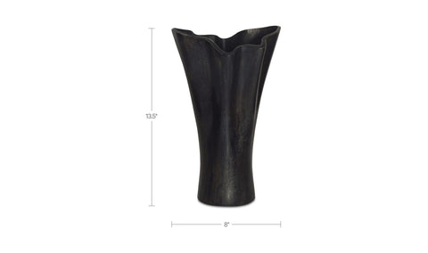 Yeri Cast Aluminum Vase Black