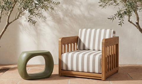 Adelaide Outdoor Accent Chair Brown Stripe