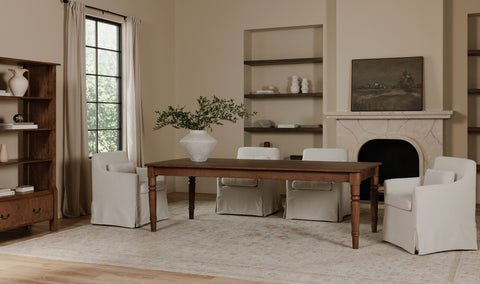 Lydia Slipcover Dining Chair Beige