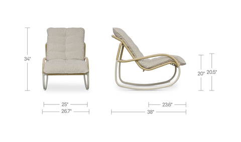 Lyra Outdoor Rocking Chair Beige