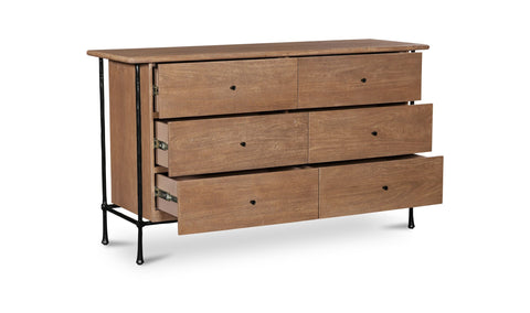 Rene 6 Drawer Dresser Brown