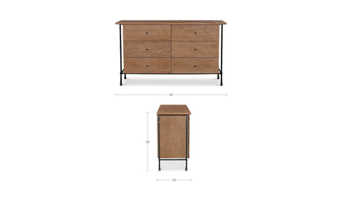 Rene 6 Drawer Dresser Brown