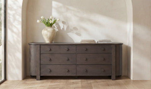 Loren 6 Drawer Dresser Dark Brown