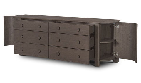 Loren 6 Drawer Dresser Dark Brown