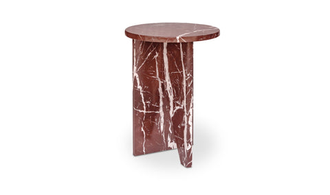 Grace Accent Table Rosso Levante Marble