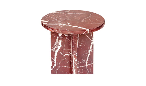 Grace Accent Table Rosso Levante Marble