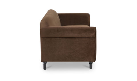 Harmony Sofa Dark Brown Faux Mohair