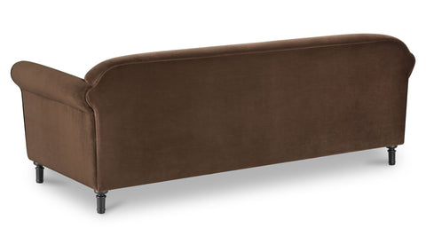 Harmony Sofa Dark Brown Faux Mohair