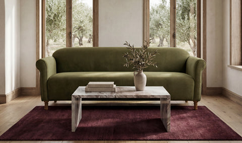 Harmony Sofa Dark Green Faux Mohair