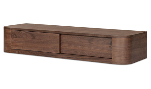 Round Off Floating Console Table Walnut