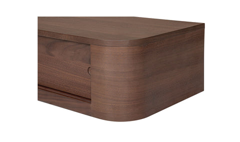 Round Off Floating Console Table Walnut