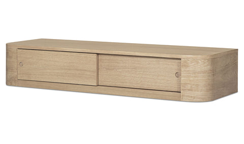 Round Off Floating Console Table Natural