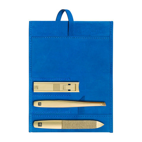TWINOX - Blue Soft Leather Gold Edition Grooming Set