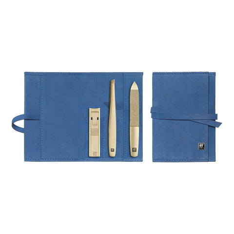 TWINOX - Blue Soft Leather Gold Edition Grooming Set