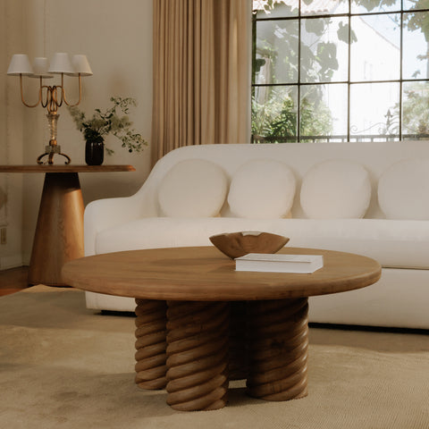 Treccia Round Coffee Table Oak