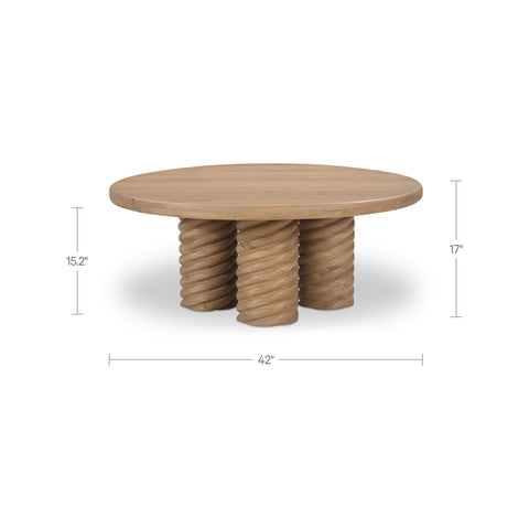 Treccia Round Coffee Table Oak
