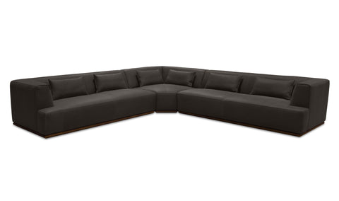 Clove L-Shaped Sectional Deep Brown