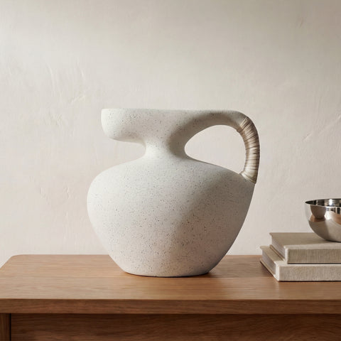 Vila 9.5 in Sculptural Vessel Cream White