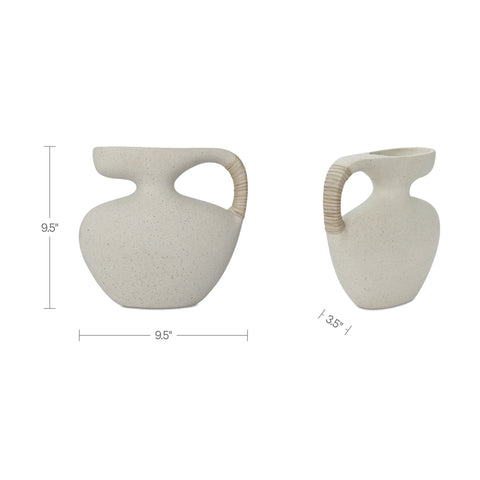Vila 9.5 in Sculptural Vessel Cream White